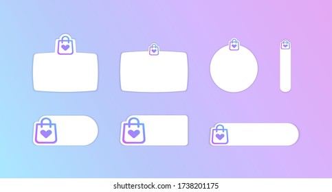 Set of clean stickers to support business in the style social media. Small business support set of colored stickers. Vector illustration