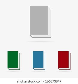 Set of clean vector color books symbol icons
