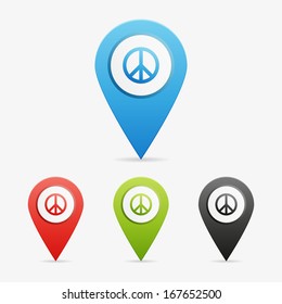 Set of clean vector color piece symbol icon pointers