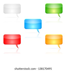 Set of clean vector color speech bubbles illustrations