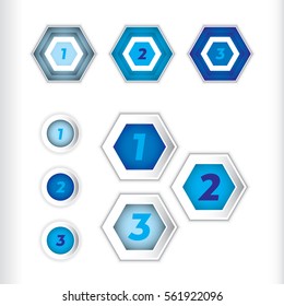 A set of clean vector infographic elements with gradient shading in a modern style. These shapes can be used as part of your informational design.