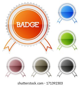 Set of clean vector vintage color blank isolated badges