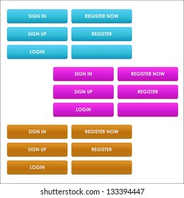 Set of clean vector web buttons