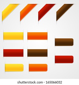 Set of clean vector web elements in warm colors