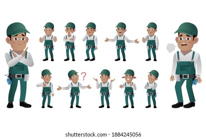 Conjunto de limpiadores con diferentes emociones