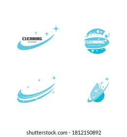 Set cleaning clean service logo icon vector template