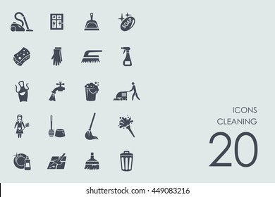 Set of cleaning icons