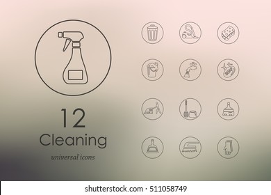 Set of cleaning icons