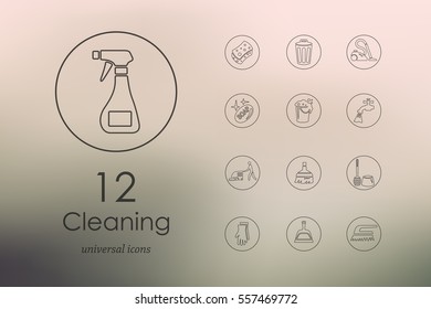Set of cleaning icons