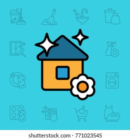 Set of cleaning icons. Vector illustration