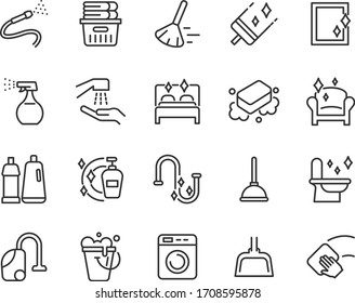set of cleaning icons, washing, wash, housekeeping