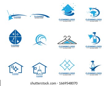 Set of Cleaning And Maintenance Logo Template. cleaning apartments and offices.