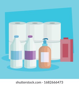 set of cleaning products icons vector illustration design