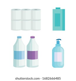 set of cleaning products icons vector illustration design