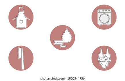 Set of cleaning products icons - Vector illustration