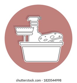 Set of cleaning products icons - Vector illustration