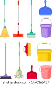 Set of cleaning products. Vector illustration on white background.