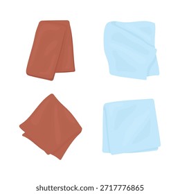 Un conjunto de trapos de limpieza sobre un fondo blanco. Concepto de limpieza. Lavar Elementos.