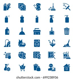 Set of Cleaning Service and Cleaning Tools Icons. Vector illustration