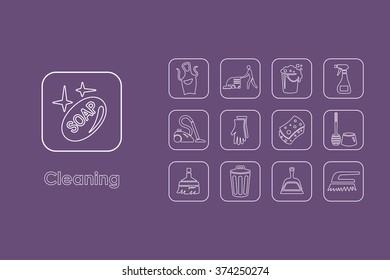 Set of cleaning simple icons