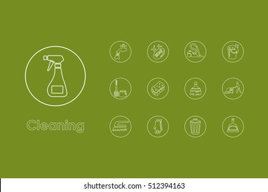 Set of cleaning simple icons