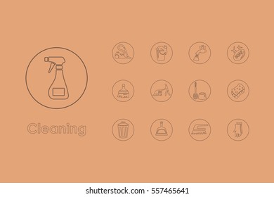 Set of cleaning simple icons