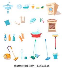 set of cleaning supplies