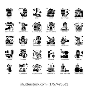 Set of cleaning thin line and pixel perfect icons for any web and app project. 