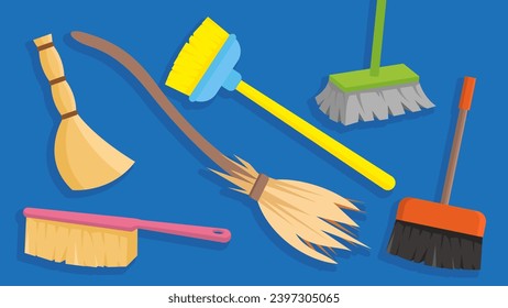 set of cleaning tools, vector illustration