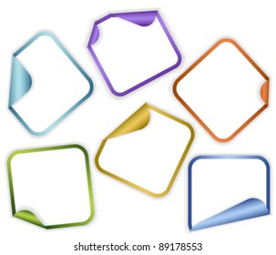 Set of clear labels or stickers.