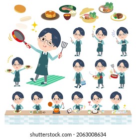 A set of Clerk man about cooking.It's vector art so easy to edit.