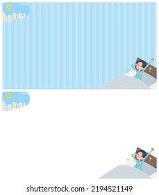 A set of Clerk woman about getting up.It's vector art so easy to edit.