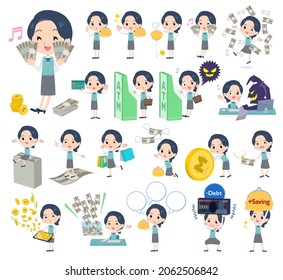 A set of Clerk women with concerning money and economy.It's vector art so easy to edit.