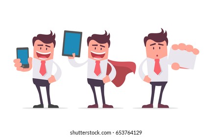 A set of clerks. Vector illustration with office mans on a business theme.