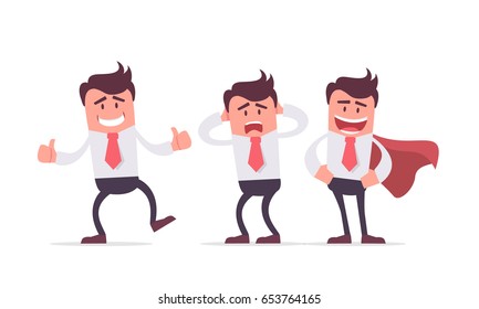 A set of clerks. Vector illustration with office mans on a business theme.
