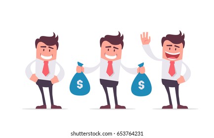 A set of clerks. Vector illustration with office mans on a business theme.