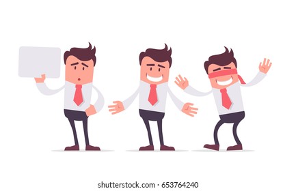 A set of clerks. Vector illustration with office mans on a business theme.