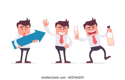 A set of clerks. Vector illustration with office mans on a business theme.