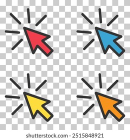 Set of Click arrow mouse icon, web button cursor. Digital design vector illustration .