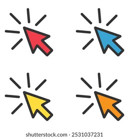 Set of Click arrow mouse icon, web button cursor. Digital design vector illustration .