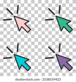 Set of Click arrow mouse icon, web button cursor. Digital design vector illustration .