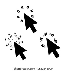 Set of Click icons vector, in trendy flat style isolated on white background. 