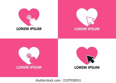 Set von klicken Sie auf Logo-Vorlage Design Vektorgrafik