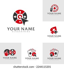 Set of Click Poker logo vector template, Creative Poker logo design concepts