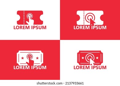 Set of click ticket logo template design vector