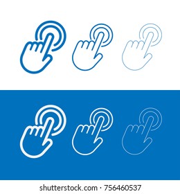 Set of clicking hand icons.