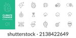 Set of Climate Change line icons - Editable stroke