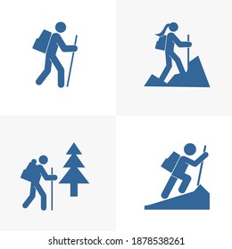 Set of Climber logo design vector template, Travel logo design concept, Icon symbol