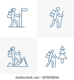 Set of Climber logo design vector template, Travel logo design concept, Icon symbol