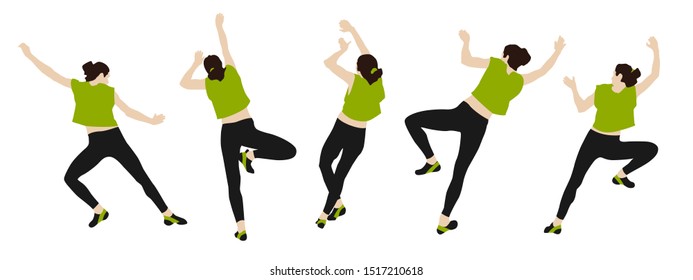 Set of climbers on a wall in the gym isolated on white background flat style. vector illustration.